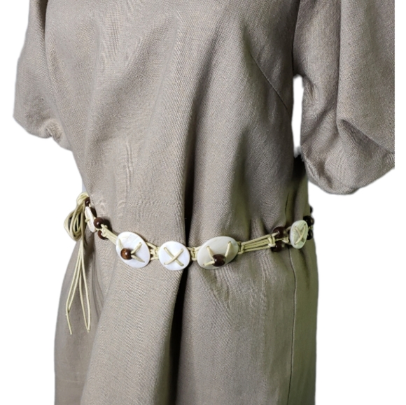 Vintage 70's-80's Shell Macrome Cord Boho Hippie Beachy Coastal Belts 28+" - Picture 7 of 11